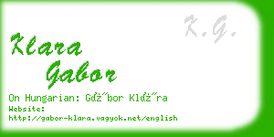 klara gabor business card